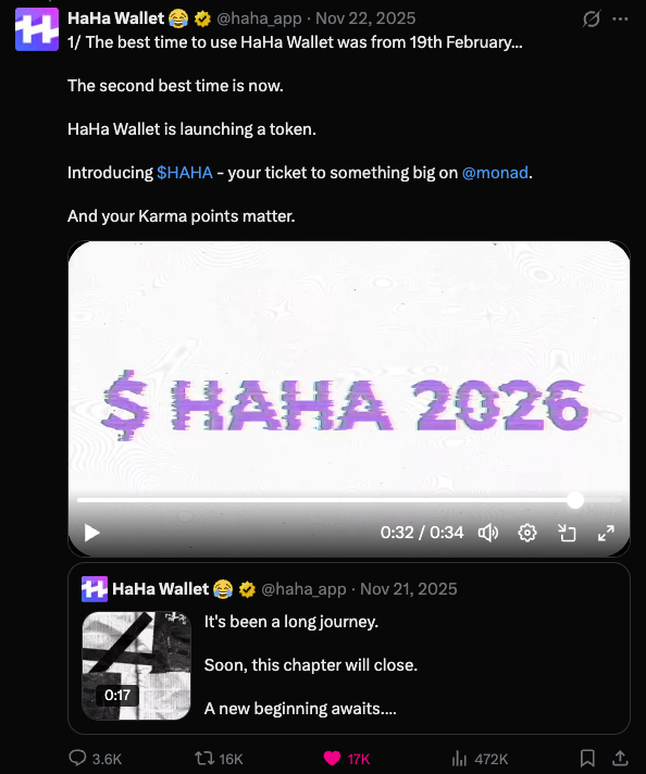 HaHa Wallet viral tweet